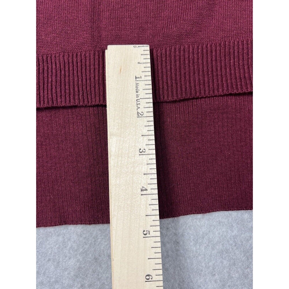 JustFab Sweater Dress Womens Small Burgundy Cold Shoulder Ribbed Bodycon Mini - Picture 10 of 13